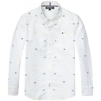 Camisa Tommy Hilfiger Flag Dobby Blanco 16 Blanco