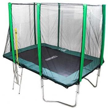 MASGAMES Cama elástica Rectangular L Premium con Red y Escalera
