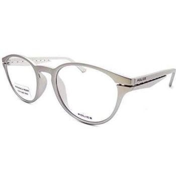 Police VPL635500D56 Men's Glasses Frame Semi Matt Silver Ø 50 mm