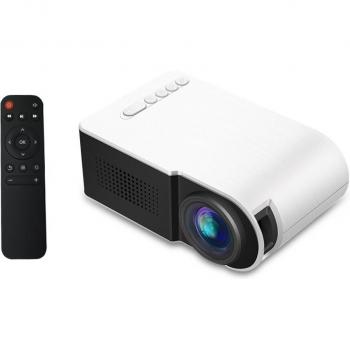 Mini Proyector LED 1080P 600 Lúmenes Portátil para Cine en Casa con Altavoz Incorporado y Control Remoto