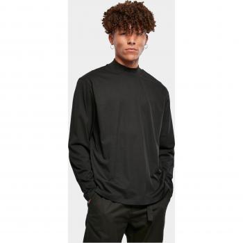 Urban Classics Heavy Boxy Mock Neck Long Sleeve Sweatshirt for Men - Black 3XL