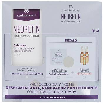 Neoretin Discrom Control Gel Cream SPF 50 Pack with Peeling Disc and Endocare Radiance Oil-Free Ampoules
