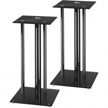 Soportes para altavoces Hama, 2 unidades, altura 64 cm, capacidad máxima 30 kg, con gestión de cables y diseño moderno, color negro