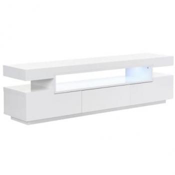 Mueble TV MDF Blanco con 1 Estante, 3 Cajones y LEDs - OKESA