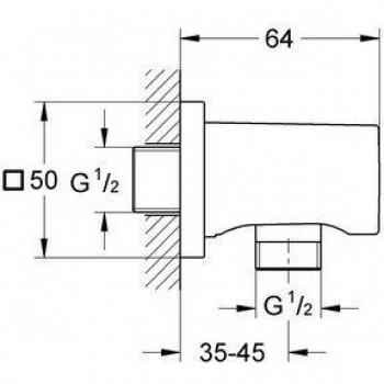 Grohe 27 076 000 27076000-Rainshower. Codo de Salida de 1/2,