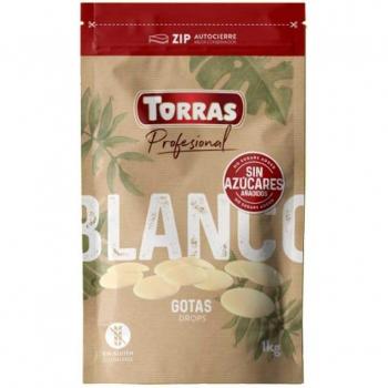 Gotas de chocolate blanco sin azúcares añadidos Torras 1kg