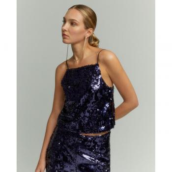 Tintoretto - Blusa de mujer tirantes con lentejuelas