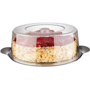 Plato para tartas APS con bonete - plato para tartas de alta calidad hecho de acero inoxidable Fabricado en Alemania - duradero y apilable - 30 x 11cm, no apto para el lavavajillas