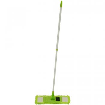 Axentia 274046 - Mopa de microfibra para fregar el suelo, mango telescópico, color verde