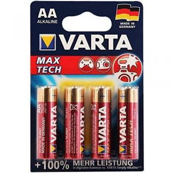Varta MAX TECH AA - Pilas LR6, 1.5 V, paquete de 4 unidades