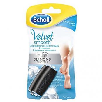 Scholl Velvet Smooth Regular Coarse Replacement Heads for Electronic Foot File 2 Pack
