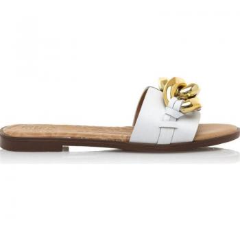 Sandalias para mujer Mustang 51953 en blanco de piel sintética