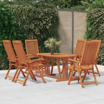 Eucalyptus Solid Wood 7-Piece Garden Dining Set