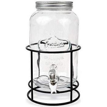 La Mediterránea Tarro dispensador c/Soporte 3l Vidrio, Multicolor, 3 l