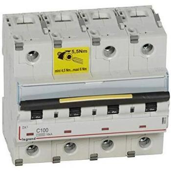 Legrand prot.dx3 indust. - Magnetotérmico dx3 10/16ka-c 4 polos 100a