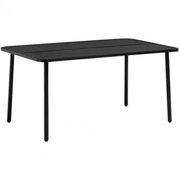 Dark Gray Steel Garden Table 59.1x35.4x28.3