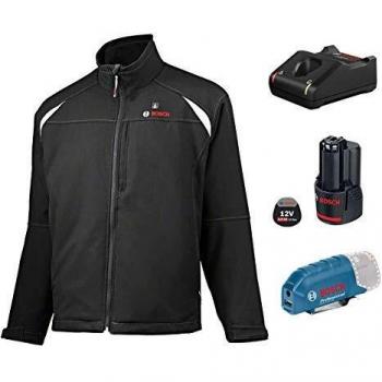 Bosch professional ghj 1218v chaqueta calefactable a bateria unisex 1 bateria x 20 ah 1218v softshell negra talla s