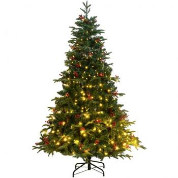 Hinged Artificial Christmas Tree with 300 LEDs - 210 cm (82.7)