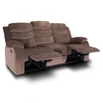 Sofá Reclinable Manual Grace 3 Plazas Marrón