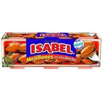 Isabel - Mejillones en salsa de Escabeche . 3 x 80 g - [pack de 5]
