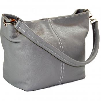 DELARA Shopper de cuero, color: gris claro