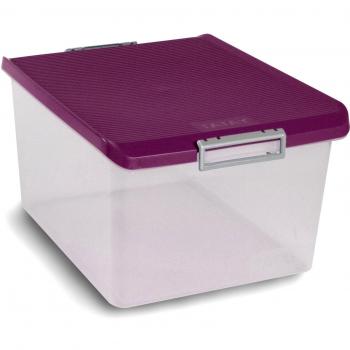 Tatay Caja Almacenaje Multiusos con Tapa, 35 L de Capacidad, Con Asas, de Polipropileno, Libre de BPA, Lila, Medidas 38 x 48 x 26 cm