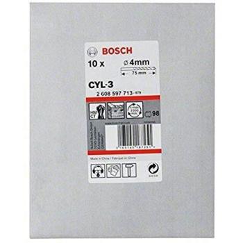 Bosch Professional 10x brocas para hormigón CYL-3, para hormigón, Ø 4 x 40 x 75 mm, accesorios taladro percutor