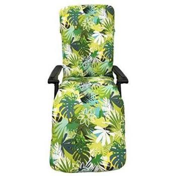 TIENDA EURASIA® Cojín para Tumbona de Jardín - Estampados Tropicales - Cojín Acolchado Relleno de Fibra - Medidas 120-180 x 50 x 10 cm - Ideal para tumbonas, sillas y hamacas.