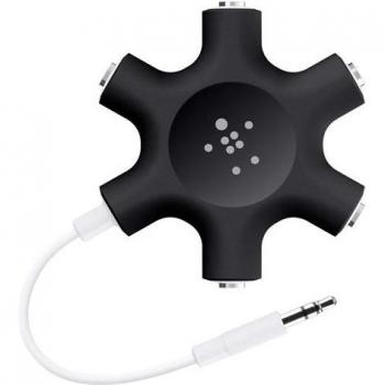 Belkin Distribuidor de Auriculares 5 Salidas 3.5mm Negro y Blanco