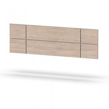 Cabecero Nova 160 cm Roble Aurora, Aglomerado de partículas y melamina de Alta Densidad, diseño moderno geométrico, dimensiones 50x160x3.2 cm, ideal para dormitorios dobles