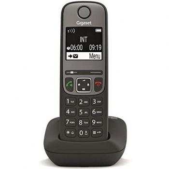 Teléfono Inalámbrico Gigaset AS690 DECT con Altavoz, Identificador de Llamadas y Teclado Iluminado - Gris/Negro