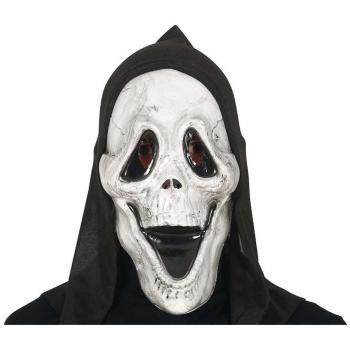 Máscara de Calavera Encapuchada Sonriente de PVC Guirca