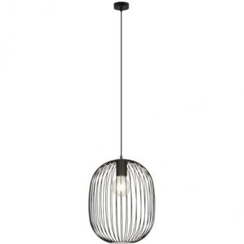 Lámpara de Suspensión Onyx, Acero Negro con Recubrimiento de Polvo, 33x100x33 cm