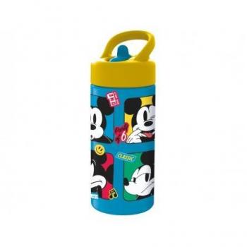 Botella De Agua Deportiva Mickey Disney - Pajita y Asa Incorporada - 410 Ml