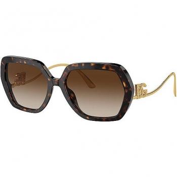 Dolce & Gabbana DG4468B Col. 502/13 Donna Geometrica Tartaruga Sunglasses, Havana Gold/Brown Shaded, Female, Size: 58 MM