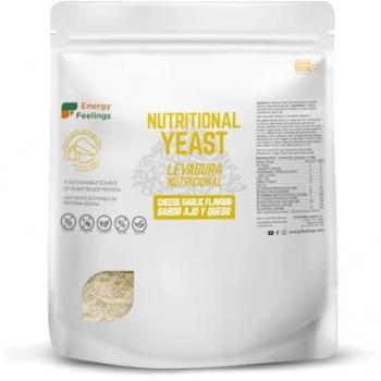 Levadura Nutricional Sabor Ajo y Queso XL Pack 250g Energy Feelings, Levadura Nutricional en polvo rica en vitamina B y proteínas (43%), sin gluten, sin azúcar, ideal para queso veg