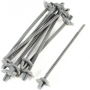 10 piezas 113 mm x 4,2 mm gris nailon con dos bases soporte juego de presillas para cables