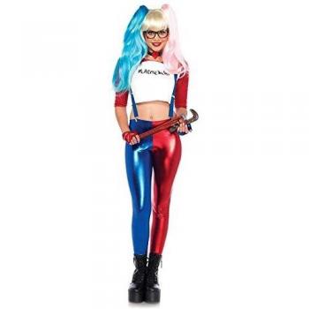 Leg Avenue Mujer Harlekin Disfraz Misfit Hipster Azul Rojo S