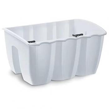 Maceta Jardín Crown 12L, Dimensiones 393x278x201mm, Color Blanco con Pasadores Ajustables