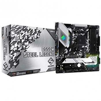 Asrock B550M STEEL LEGEND AMD B550 AM4 Micro ATX 4 DDR4 HDMI DP XFire 2.5GB LAN PCIe4 RGB Lighting M.2