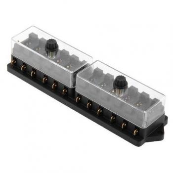 SODIAL (R) 12x fusible titular de la caja de fusibles para el coche auto 12V fusible lamina de plastico