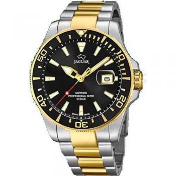 JAGUAR Reloj Modelo J863/D de la colección Executive, Caja de 43,5 mm Negro con Correa de Acero Bicolor para Caballero
