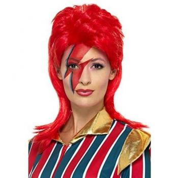 Space Superstar Red Wig for Adults