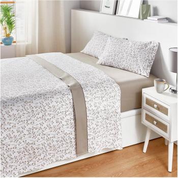 PIKOLIN HOME Juego de sábanas 100% Algodón con Estampado Geométrico - Sábana Encimera + Bajera + Funda de Almohada Transpirable y Suave