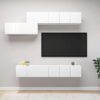 vidaXL Set de muebles de salón TV 7 piezas blanco