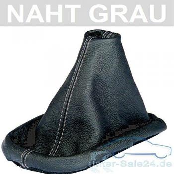 Intersale L&P A0029 Funda Saco Cuero Piel Genuina Negro con Costura Gris de Palanca de Cambios Cambio Velocidad velocidades Marchas Saco de conmutación