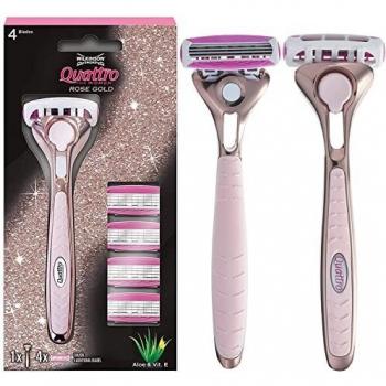 Wilkinson Sword Quattro for Women Rose Gold Razor with x 5 Blades
