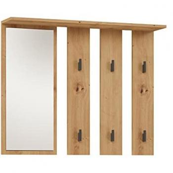 Percha con Espejo Parma 100x15x81.5 cm, Blanco, Ideal para Ropa y Accesorios