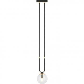 Lámpara colgante Glam EMIBIG LIGHTING, negro/transparente, 1 luz, metal y cristal, dimensiones: h: 115 x l: 15 cm