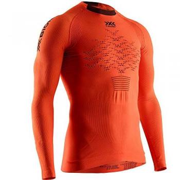 Camiseta de running de hombre X-Bionic THE TRICK 4.0, manga larga, color naranja/negro, talla S